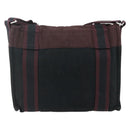 HERMES Fourre Tout Bassas PM Shoulder Bag Cotton Bordeaux Silver Auth kk674-3