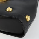 Salvatore Ferragamo Shoulder Bag Leather Black Gold Auth kk677-9