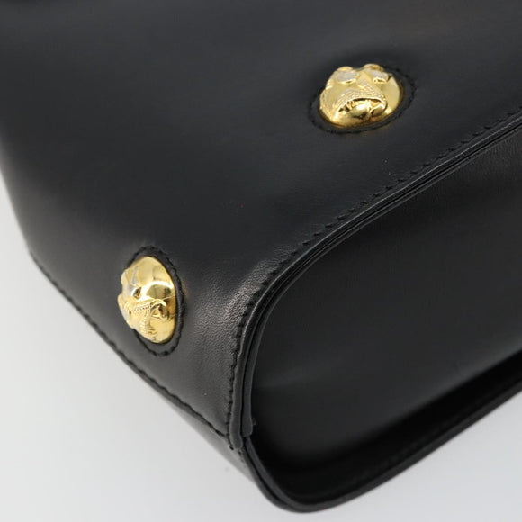 Salvatore Ferragamo Shoulder Bag Leather Black Gold Auth kk677