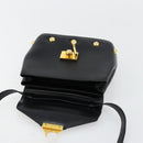 Salvatore Ferragamo Shoulder Bag Leather Black Gold Auth kk677-10