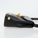 Salvatore Ferragamo Shoulder Bag Leather Black Gold Auth kk677-3