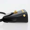 Salvatore Ferragamo Shoulder Bag Leather Black Gold Auth kk677-4