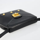 Salvatore Ferragamo Shoulder Bag Leather Black Gold Auth kk677-6