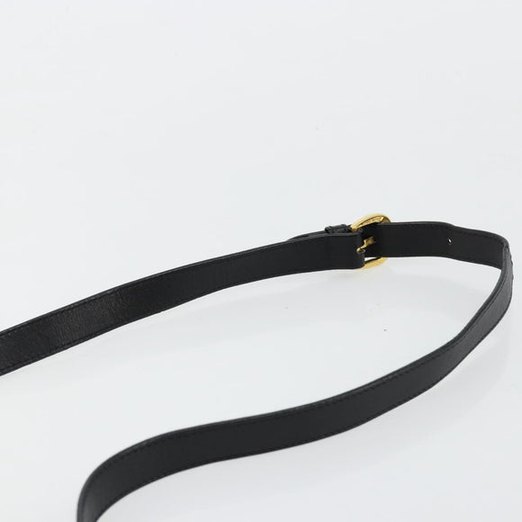 Salvatore Ferragamo Shoulder Bag Leather Black Gold Auth kk677