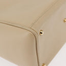 GUCCI Bamboo Hand Bag Leather 2way Beige Gold 000 2122 0316 Auth kk679-12