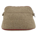 HERMES Bolide Pouch Wool Beige Silver Auth kk683V-3