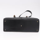 GUCCI Bamboo Hand Bag Leather 2way Black Gold 002 2855 0322 0 Auth kk684-11