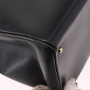 GUCCI Bamboo Hand Bag Leather 2way Black Gold 002 2855 0322 0 Auth kk684-14