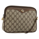 GUCCI GG Supreme Shoulder Bag PVC Beige Gold 97 02 068 Auth kk685-1