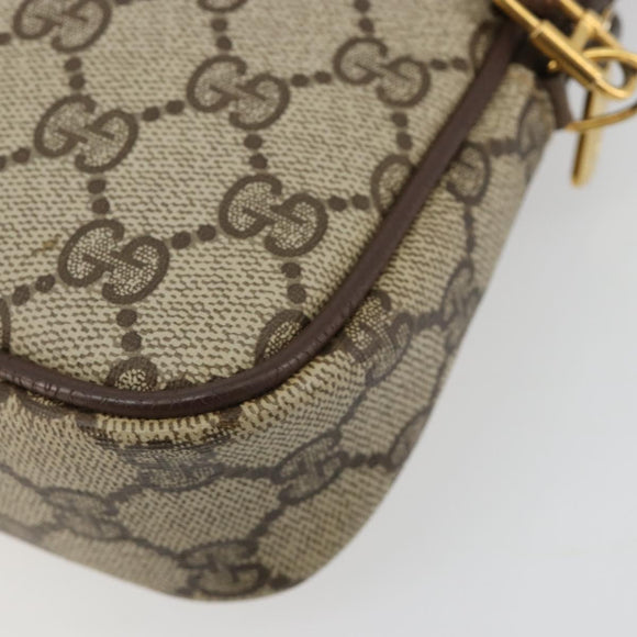 GUCCI GG Supreme Shoulder Bag PVC Beige Gold 97 02 068 Auth kk685