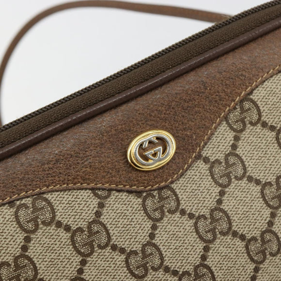 GUCCI GG Supreme Shoulder Bag PVC Beige Gold 97 02 068 Auth kk685