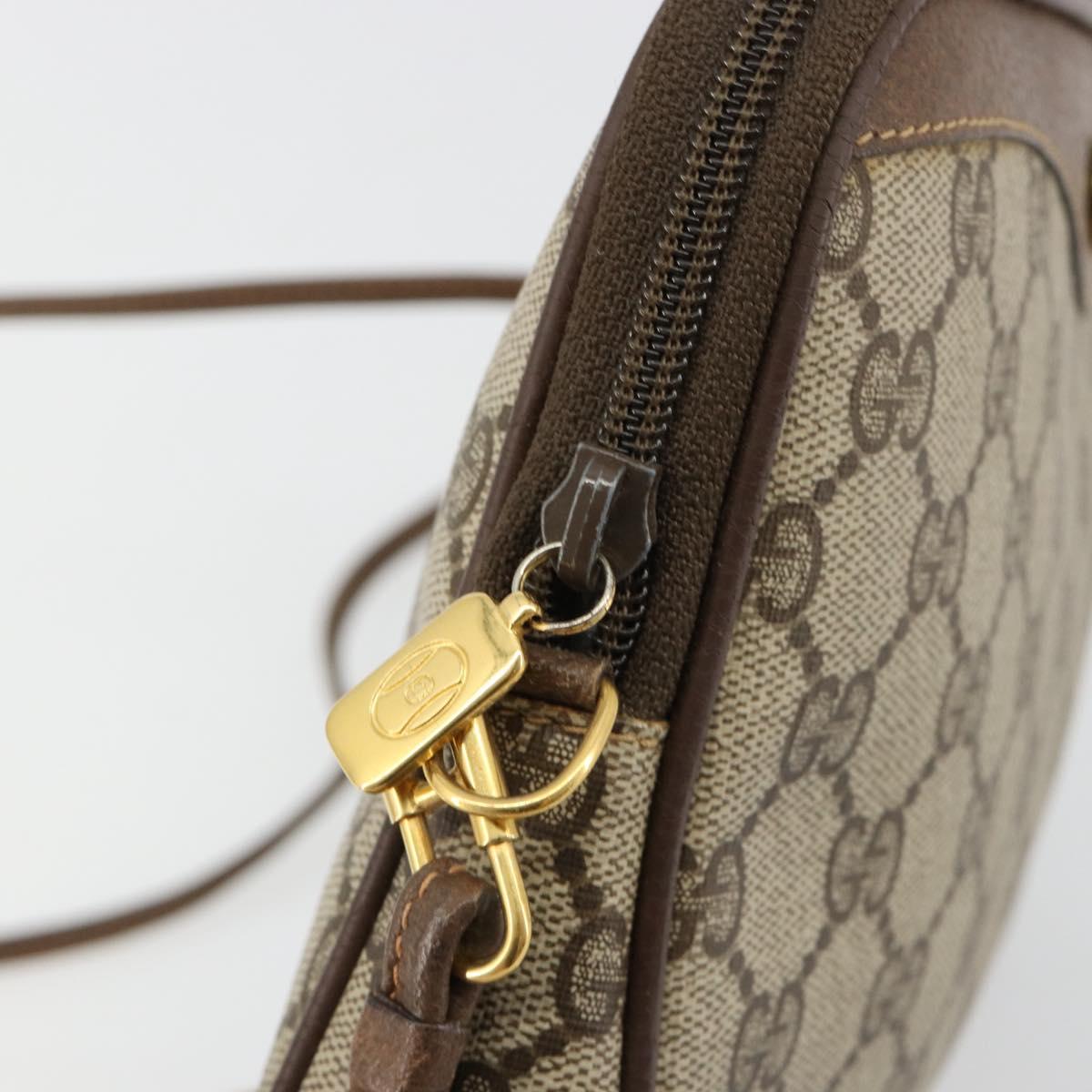 GUCCI GG Supreme Shoulder Bag PVC Beige Gold 97 02 068 Auth kk685