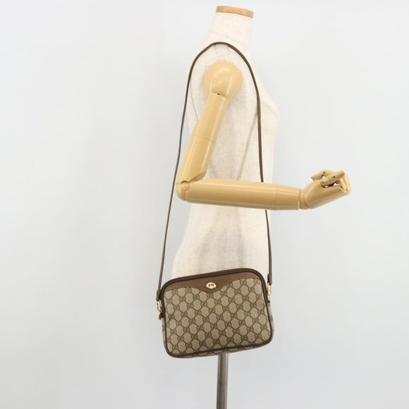 GUCCI GG Supreme Shoulder Bag PVC Beige Gold 97 02 068 Auth kk685