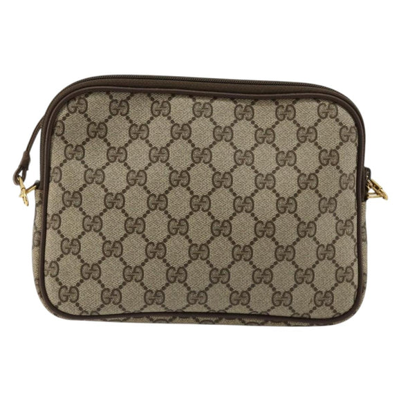 GUCCI GG Supreme Shoulder Bag PVC Beige Gold 97 02 068 Auth kk685