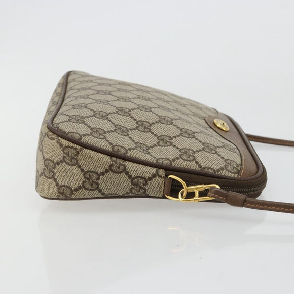GUCCI GG Supreme Shoulder Bag PVC Beige Gold 97 02 068 Auth kk685