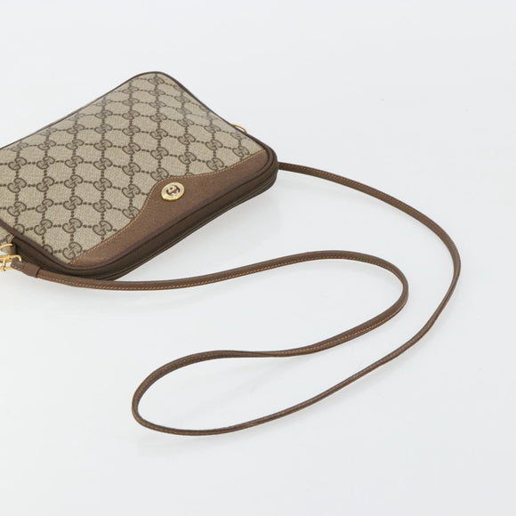 GUCCI GG Supreme Shoulder Bag PVC Beige Gold 97 02 068 Auth kk685