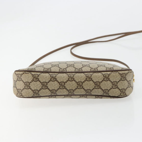 GUCCI GG Supreme Shoulder Bag PVC Beige Gold 97 02 068 Auth kk685