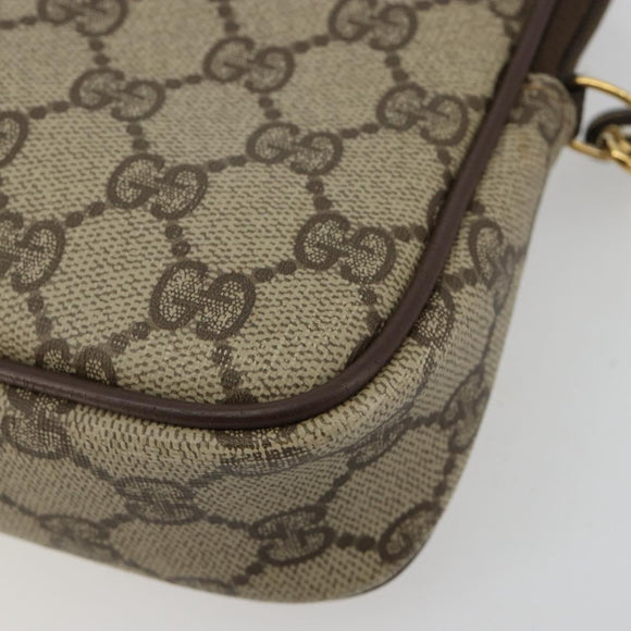 GUCCI GG Supreme Shoulder Bag PVC Beige Gold 97 02 068 Auth kk686