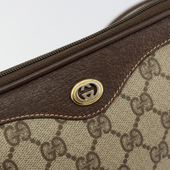 GUCCI GG Supreme Shoulder Bag PVC Beige Gold 97 02 068 Auth kk686