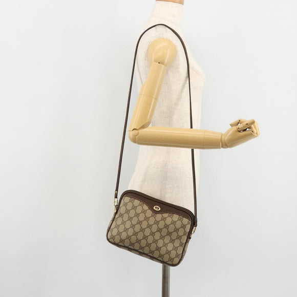GUCCI GG Supreme Shoulder Bag PVC Beige Gold 97 02 068 Auth kk686