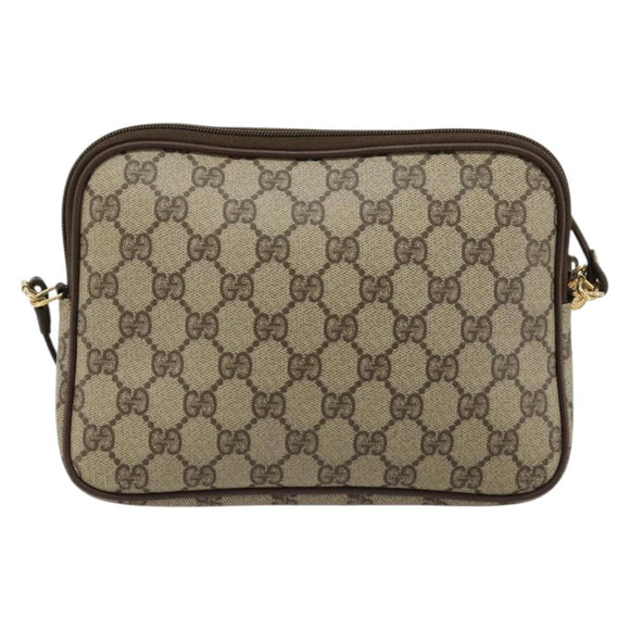 GUCCI GG Supreme Shoulder Bag PVC Beige Gold 97 02 068 Auth kk686