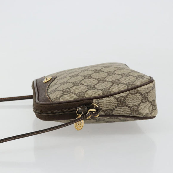GUCCI GG Supreme Shoulder Bag PVC Beige Gold 97 02 068 Auth kk686