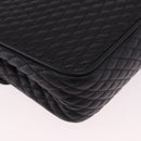 BALLY Chain Shoulder Bag Leather Black Gold Auth kk687A-15