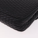 BALLY Chain Shoulder Bag Leather Black Gold Auth kk687A-16