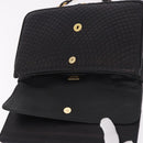BALLY Chain Shoulder Bag Leather Black Gold Auth kk687A-18