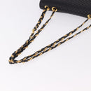 BALLY Chain Shoulder Bag Leather Black Gold Auth kk687A-7