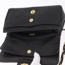 BALLY Chain Shoulder Bag Leather Black Gold Auth kk688A-16