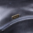 BALLY Chain Shoulder Bag Leather Black Gold Auth kk688A-17