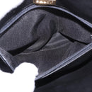 BALLY Chain Shoulder Bag Leather Black Gold Auth kk688A-22