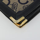CELINE C Sulky Shoulder Bag Canvas Navy Gold Auth kk689-14
