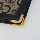 CELINE C Sulky Shoulder Bag Canvas Navy Gold Auth kk689-15
