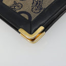 CELINE C Sulky Shoulder Bag Canvas Navy Gold Auth kk689-16