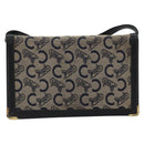 CELINE C Sulky Shoulder Bag Canvas Navy Gold Auth kk689-13