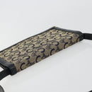 CELINE C Sulky Shoulder Bag Canvas Navy Gold Auth kk689-6