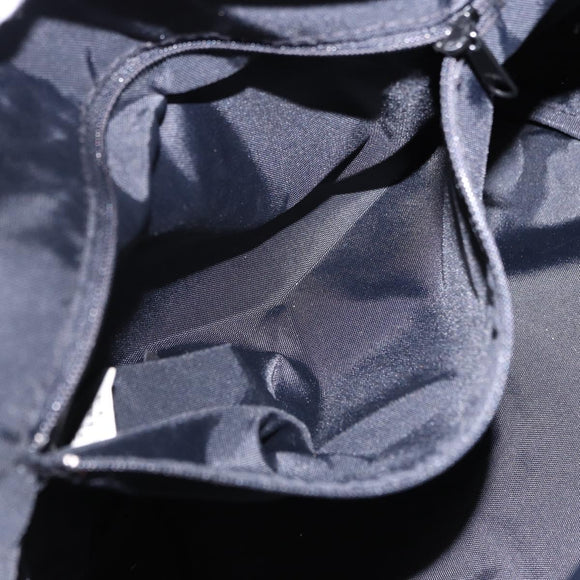 Burberrys Nova Check Blue Label Tote Bag Nylon Black Silver Auth kk690A