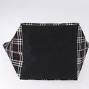 Burberrys Nova Check Blue Label Tote Bag Nylon Black Silver Auth kk690A-9