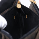 FENDI Pecan Canvas Shoulder Bag PVC Black Brown Auth kk691-20