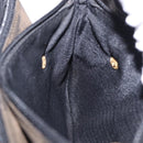 FENDI Pecan Canvas Shoulder Bag PVC Black Brown Auth kk691-21
