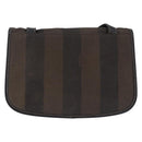 FENDI Pecan Canvas Shoulder Bag PVC Black Brown Auth kk691-2