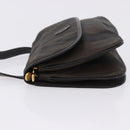 FENDI Pecan Canvas Shoulder Bag PVC Black Brown Auth kk691-4