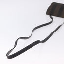 FENDI Pecan Canvas Shoulder Bag PVC Black Brown Auth kk691-7