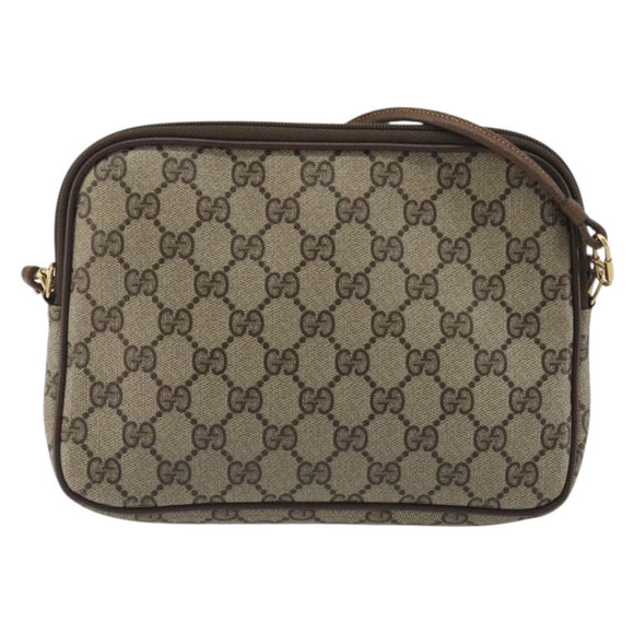 GUCCI GG Supreme Shoulder Bag PVC Beige Gold 97 02 068 Auth kk692