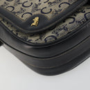 CELINE C Sulky Shoulder Bag Canvas Navy Gold Auth kk693-15