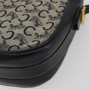 CELINE C Sulky Shoulder Bag Canvas Navy Gold Auth kk693-16