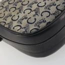 CELINE C Sulky Shoulder Bag Canvas Navy Gold Auth kk693-17