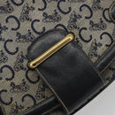CELINE C Sulky Shoulder Bag Canvas Navy Gold Auth kk693-18